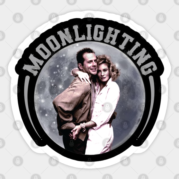 Moonlighting // Vintage 80s Design Sticker by Trendsdk